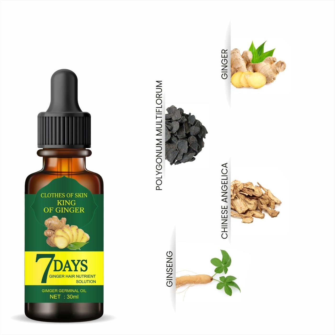 Ginger Germinal Oil, Ginger Hair Growth Serum, Ginger Essential Oil Stop Hair Loss Hair, Thinning Treatment Hair Growth Oil for Women & Men 30ML