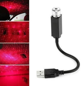 Star Lamp USB Car Star Ceiling Light Sky Projection Lamp Romantic Night Lights Car Fancy Lights��(Red)