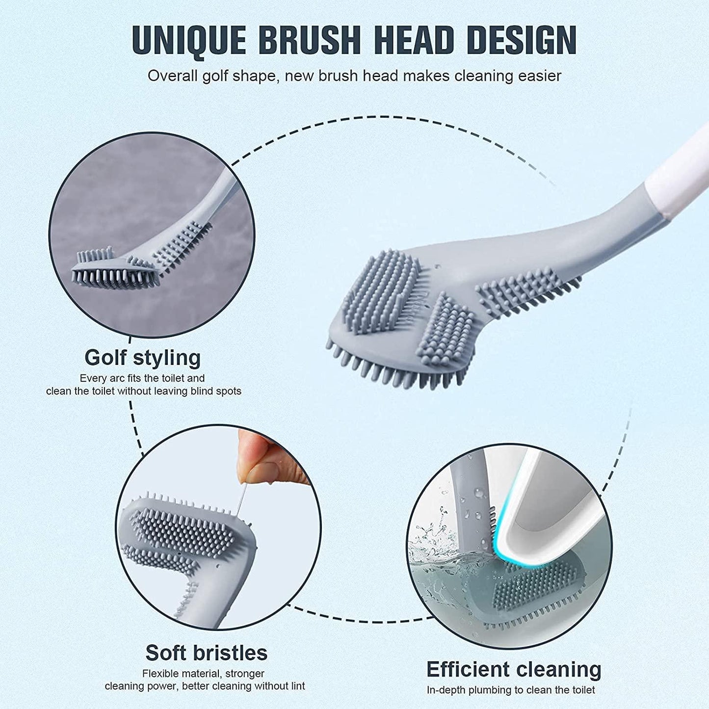 Golf Shape Toilet Cleaner Brush (Pack of 2)