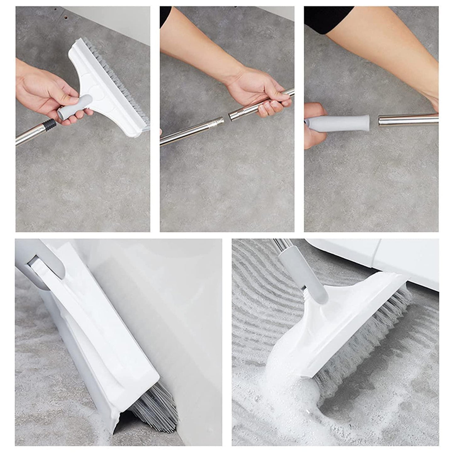 2in1 Floor Scrub Cleaning Brush Wiper