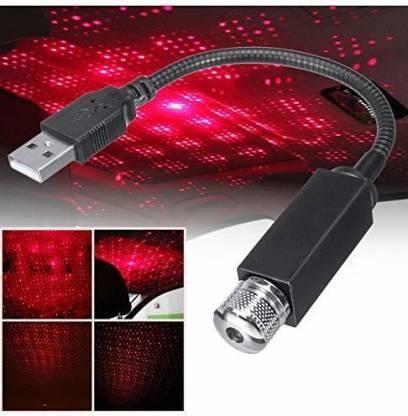 Star Lamp USB Car Star Ceiling Light Sky Projection Lamp Romantic Night Lights Car Fancy Lights��(Red)