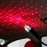 Star Lamp USB Car Star Ceiling Light Sky Projection Lamp Romantic Night Lights Car Fancy Lights��(Red)